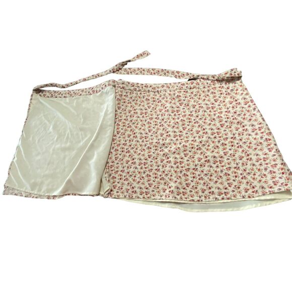 American Eagle Women Floral High-Waisted Tie Wrap Mini Skirt Lined Large - Picture 5 of 9